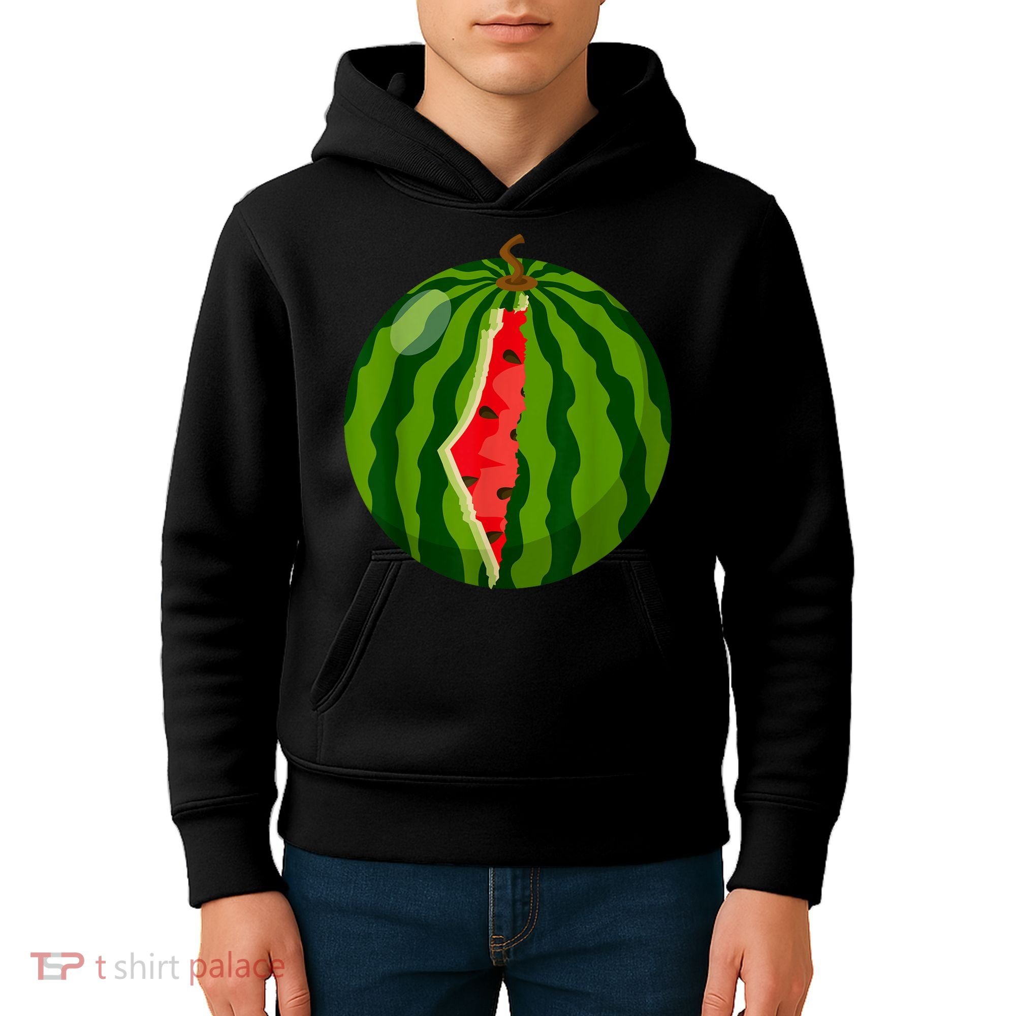 Palestine Map Watermelon Arabic Calligraphy Kids Hoodie