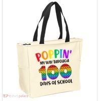 Poppin My Way Through 100 Days Of School Kids 100th Day Pop Tote Bag thumb 2