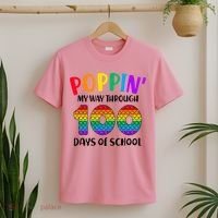 Poppin My Way Through 100 Days Of School Kids 100th Day Pop T-Shirt thumb 2