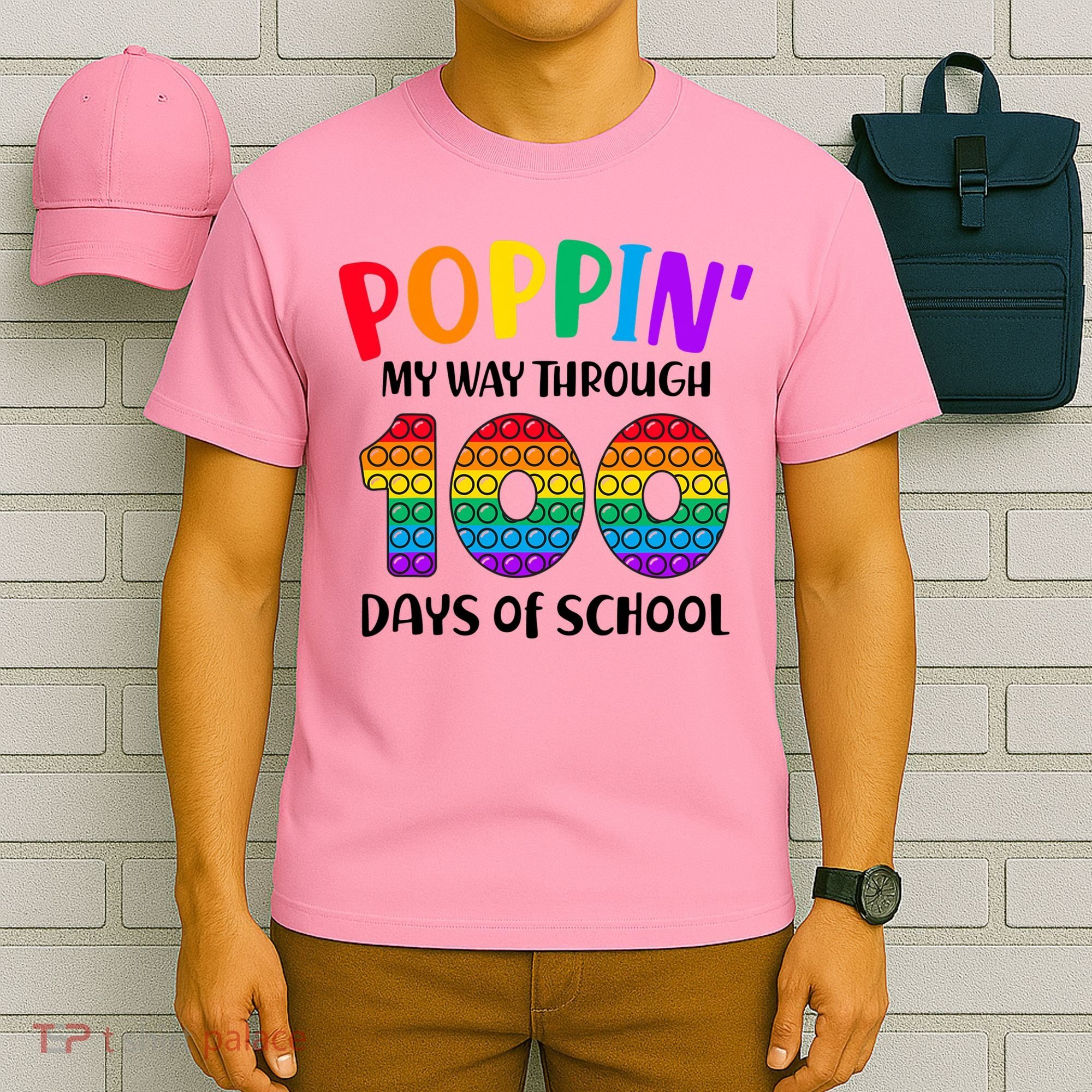 Poppin My Way Through 100 Days Of School Kids 100th Day Pop T-Shirt