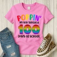 Poppin My Way Through 100 Days Of School Kids 100th Day Pop Women's T-Shirt thumb 3