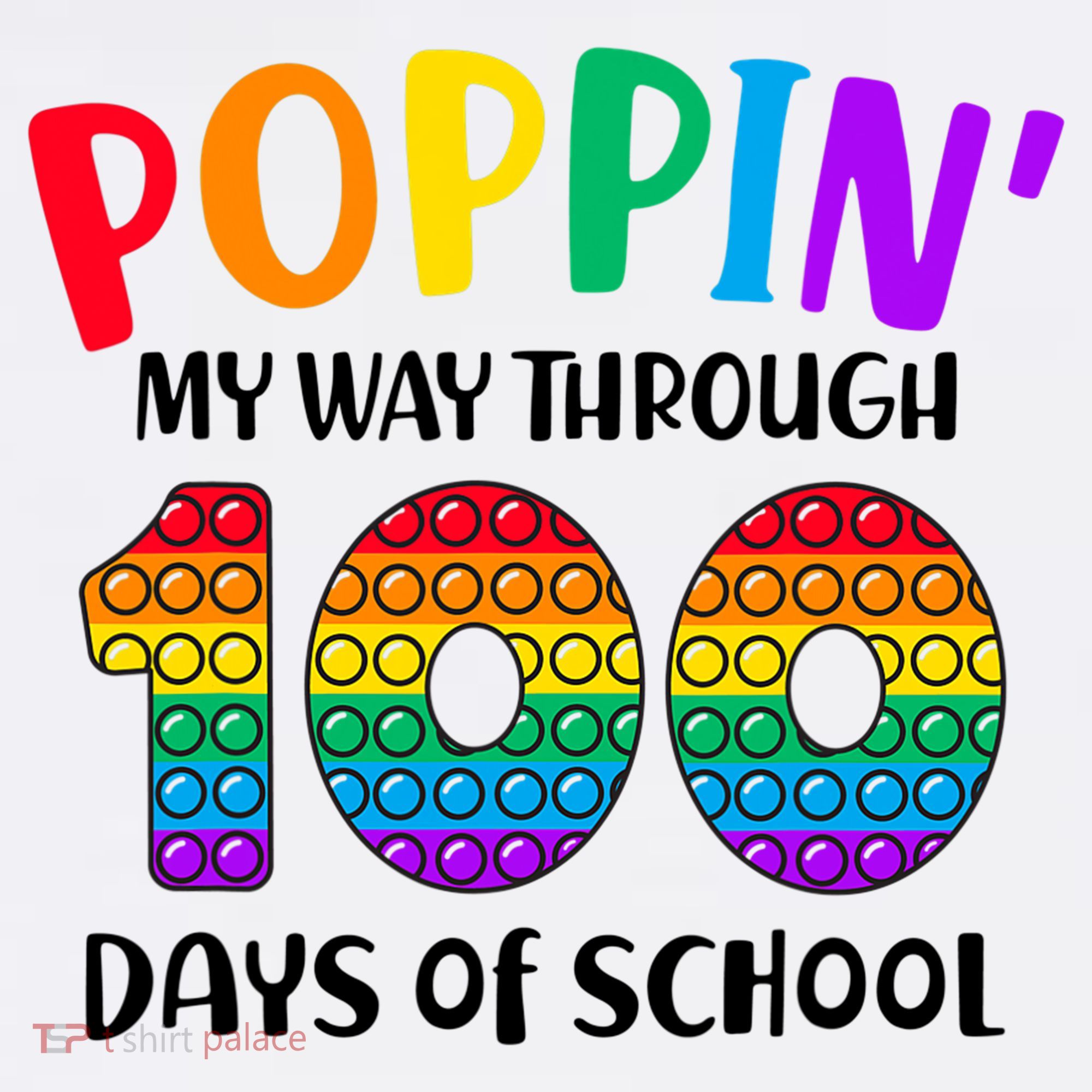 Poppin My Way Through 100 Days Of School Kids 100th Day Pop Women's Hoodie