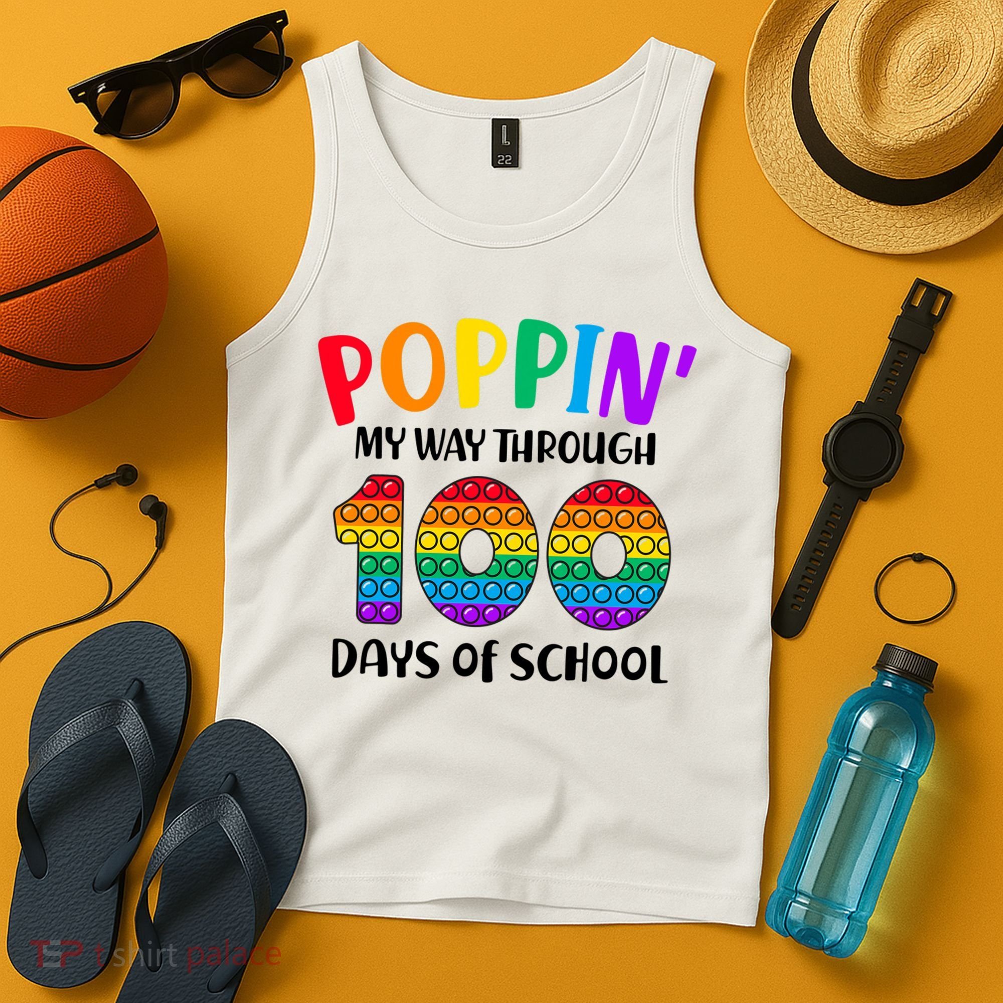 Poppin My Way Through 100 Days Of School Kids 100th Day Pop Tank Top