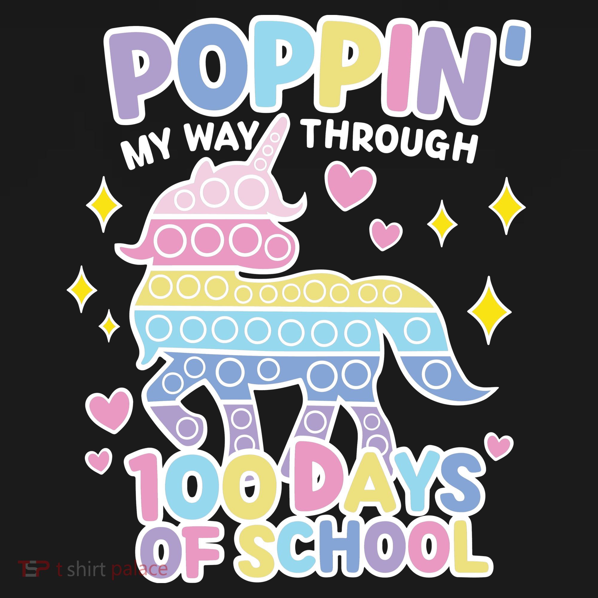 Poppin' My Way Through 100 Days Of School Rainbow Unicorn Fidget Toy Women's Tank Top
