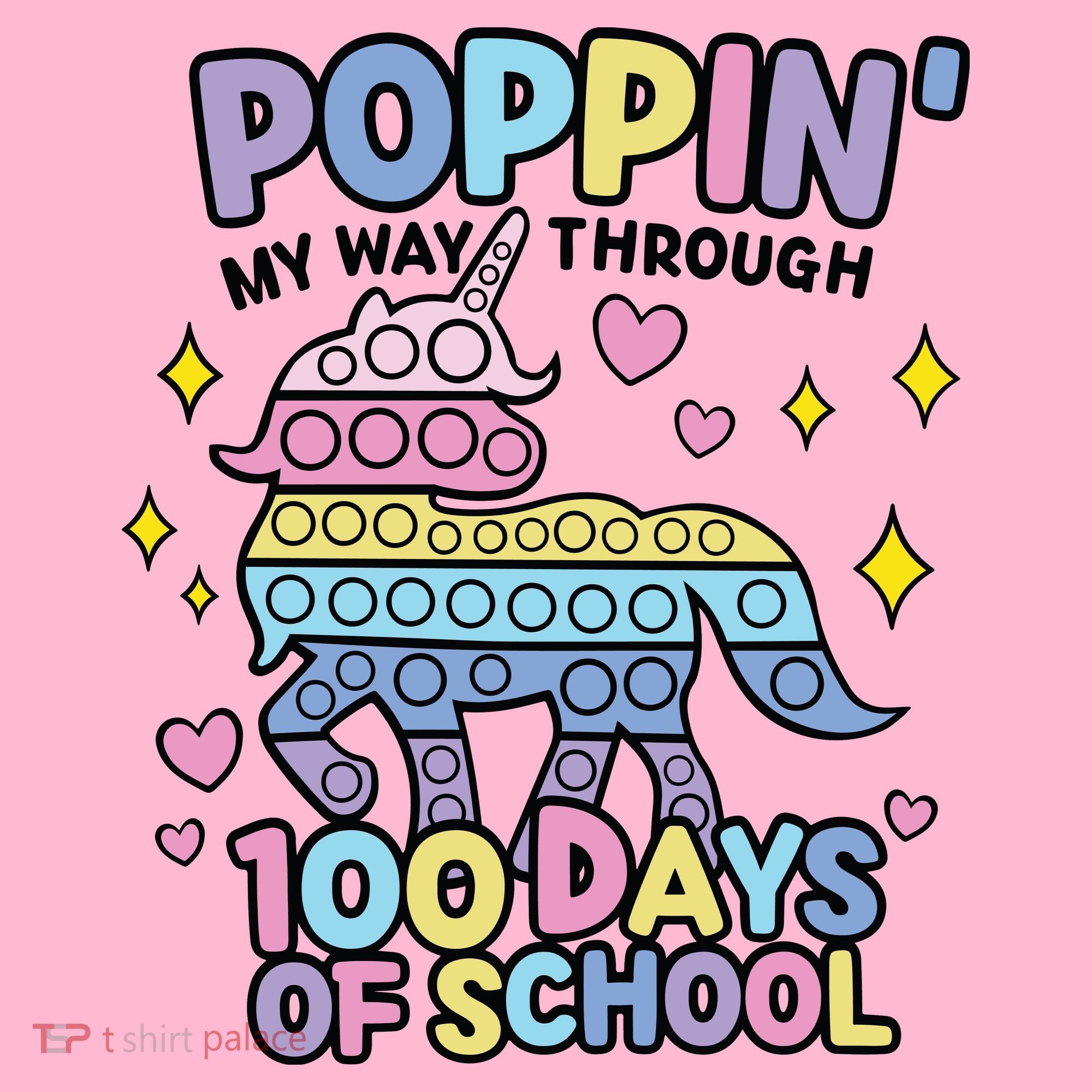 Poppin' My Way Through 100 Days Of School Rainbow Unicorn Fidget Toy Mousepad