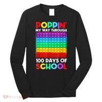 Poppin' My Way Through 100 Days Of School Happy 100th Day Long Sleeve Shirt thumb 0