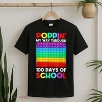 Poppin' My Way Through 100 Days Of School Happy 100th Day T-Shirt thumb 2