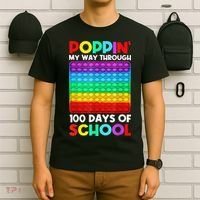 Poppin' My Way Through 100 Days Of School Happy 100th Day T-Shirt thumb 6