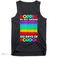 Poppin' My Way Through 100 Days Of School Happy 100th Day Tank Top thumb 0