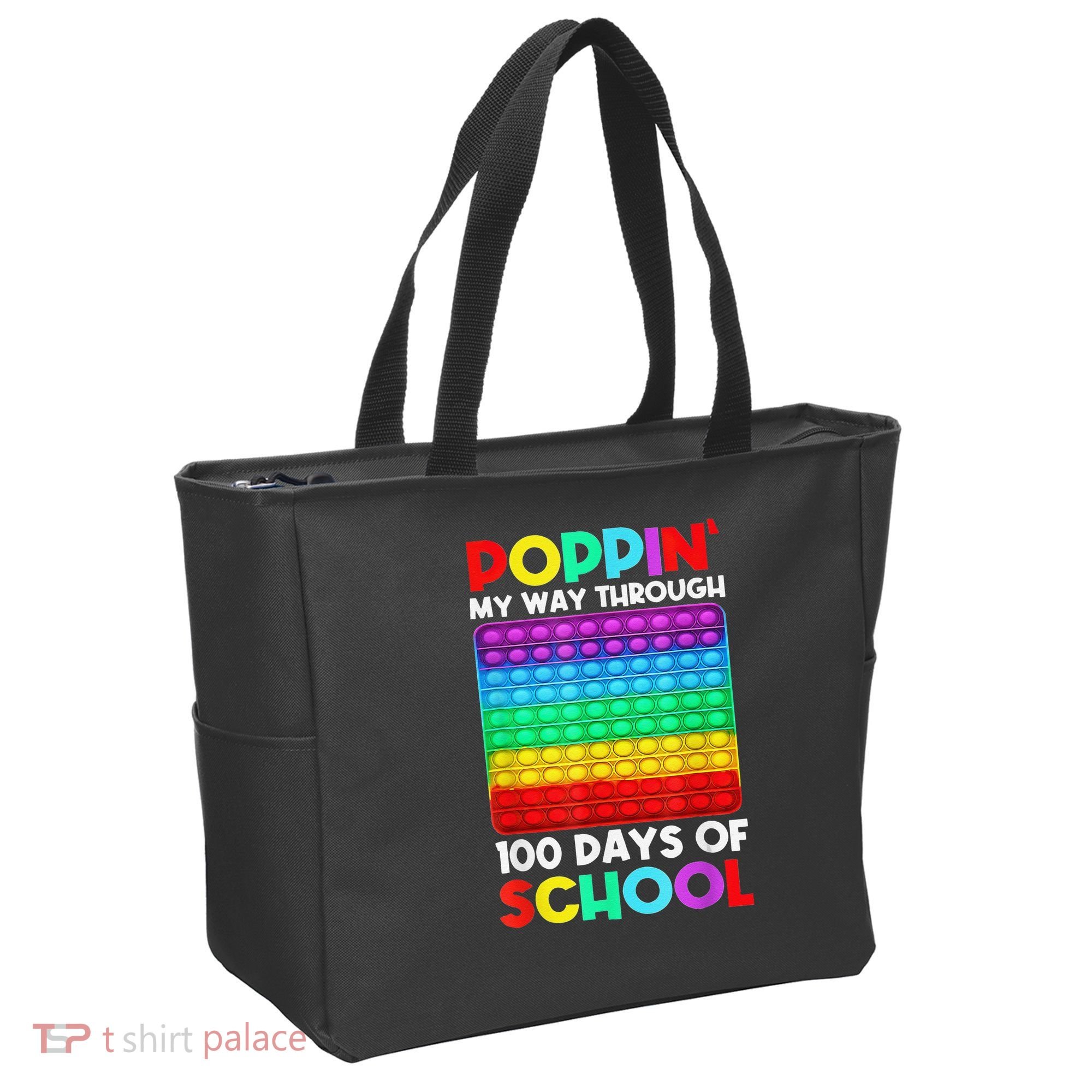 Poppin' My Way Through 100 Days Of School Happy 100th Day Tote Bag