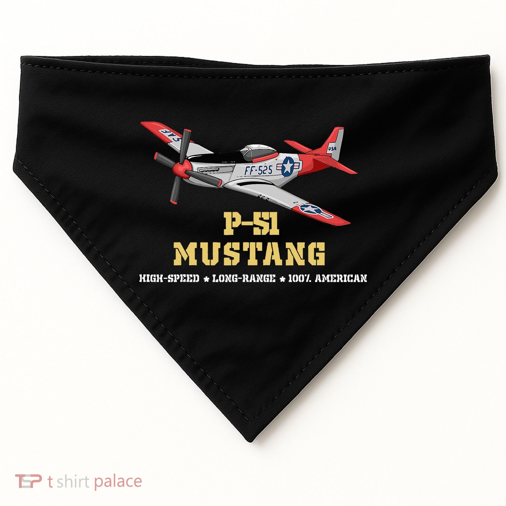 P51 Mustang World War Ii Fighter Bomber USA-Made Doggie Bandana