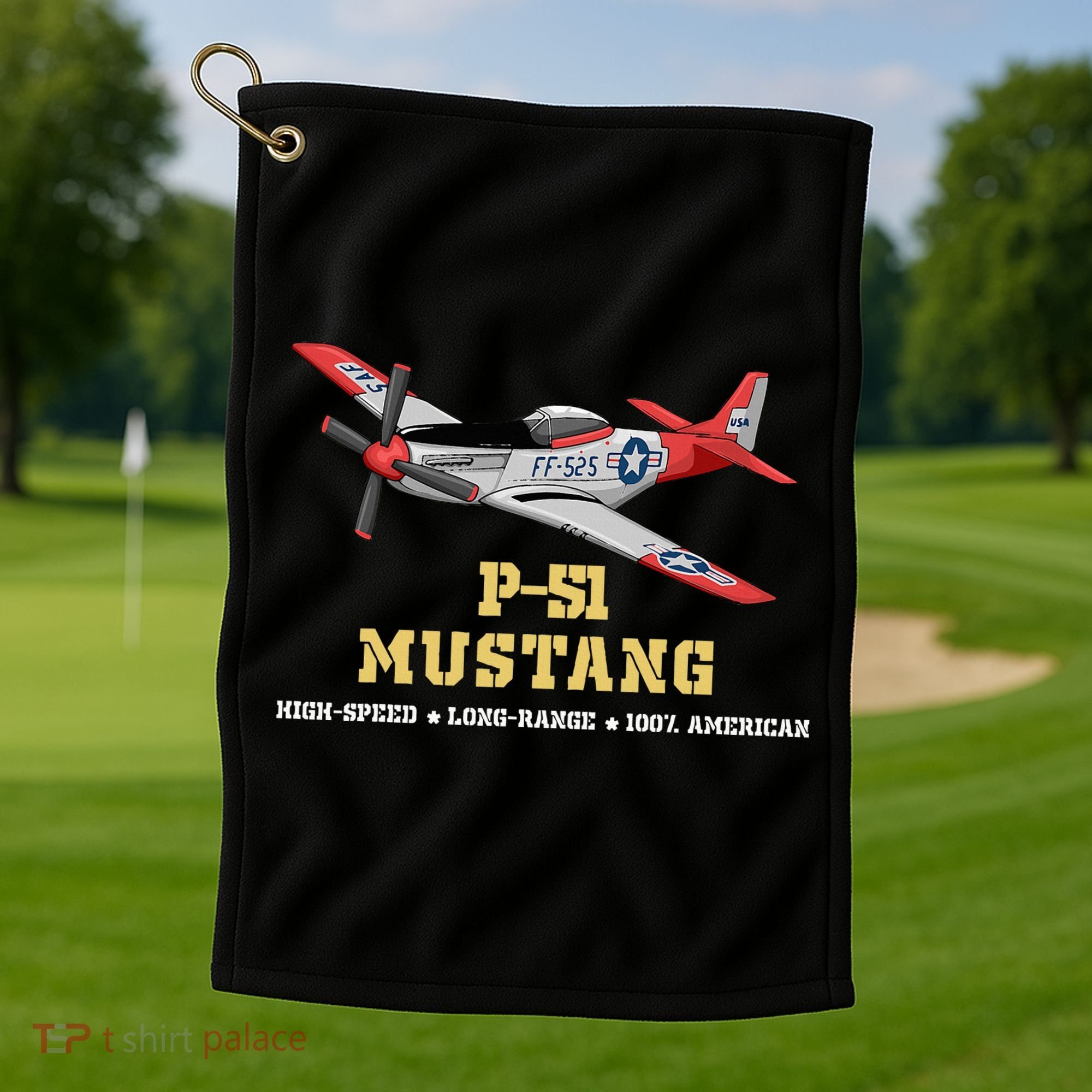 P51 Mustang World War Ii Fighter Bomber Golf Towel