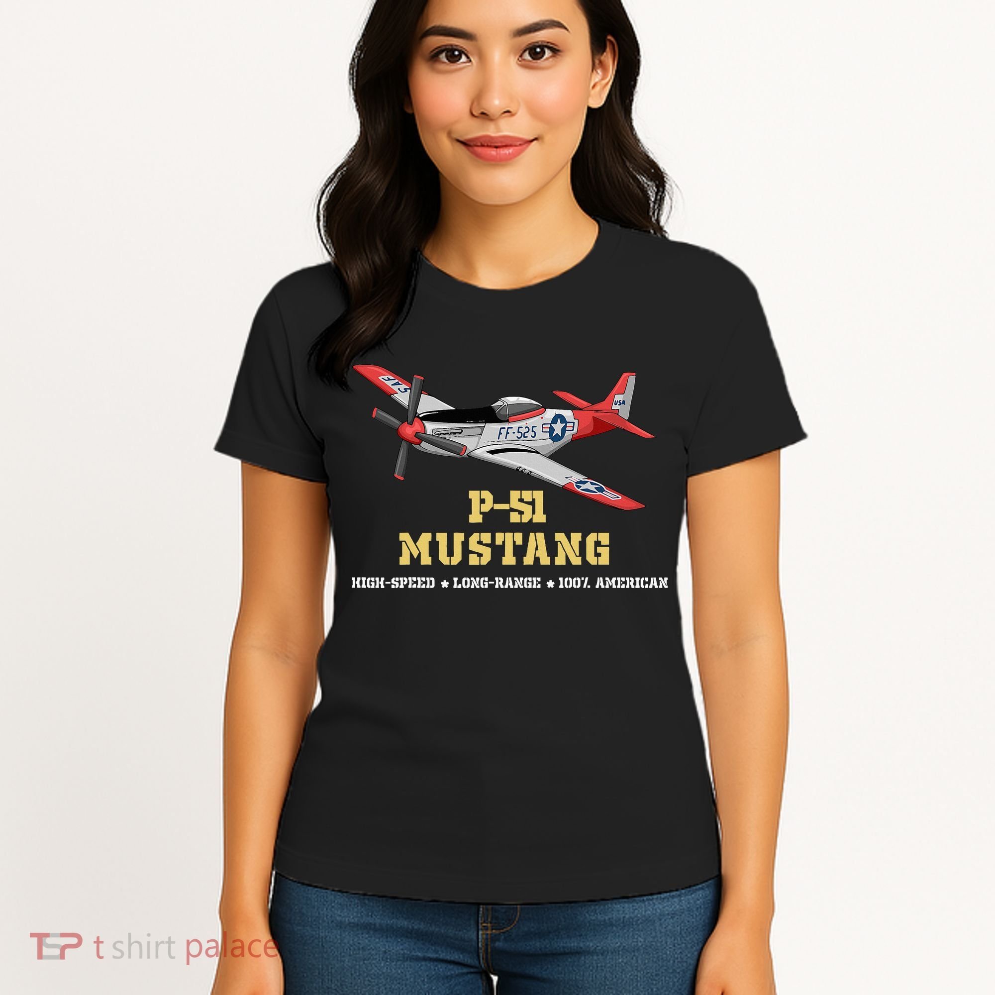 P51 Mustang World War Ii Fighter Bomber Women's T-Shirt