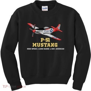 P51 Mustang World War Ii Fighter Bomber Kids Sweatshirt
