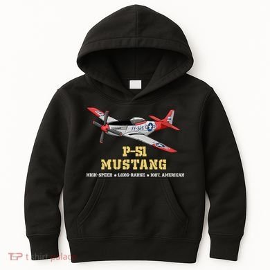 P51 Mustang World War Ii Fighter Bomber Kids Hoodie