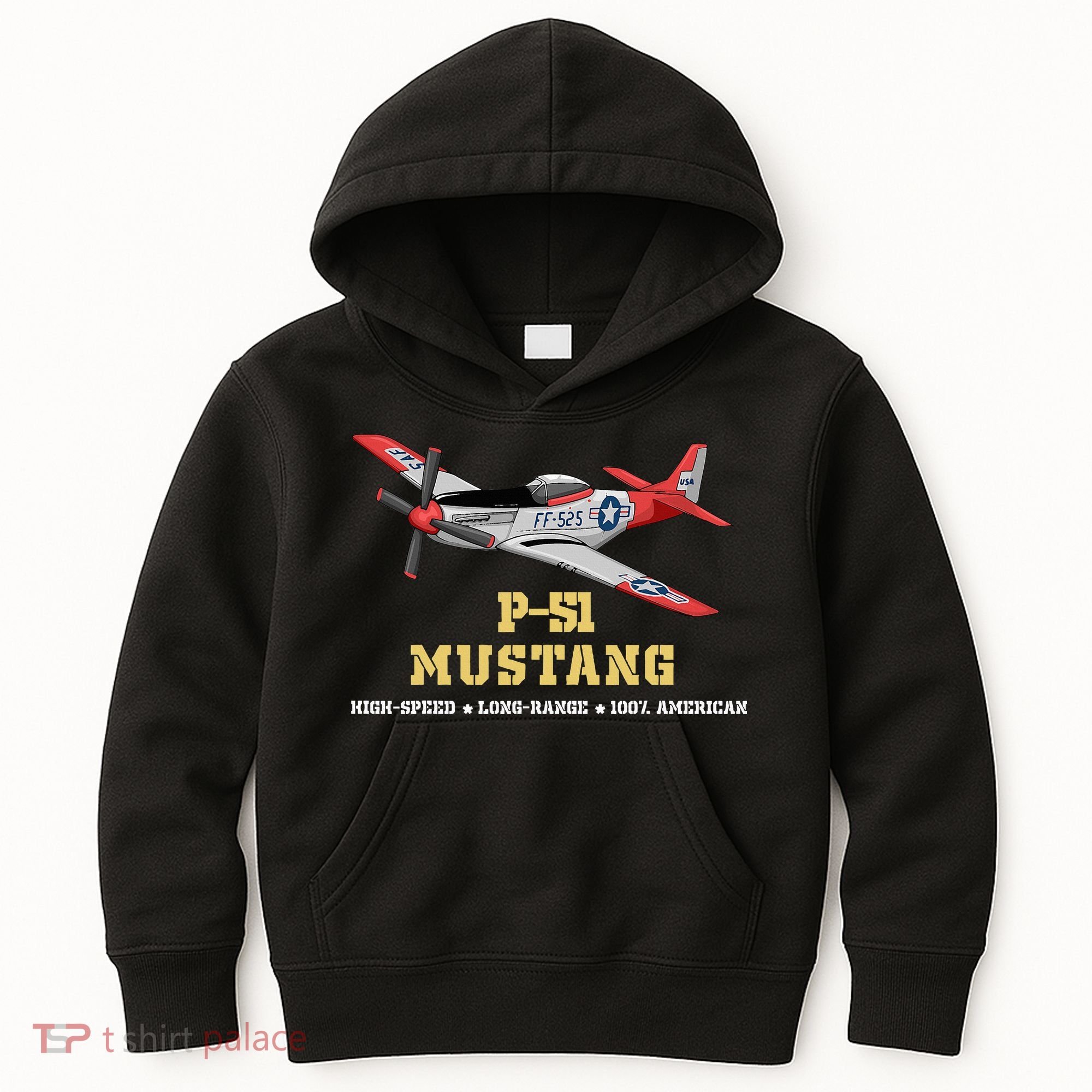 P51 Mustang World War Ii Fighter Bomber Kids Hoodie
