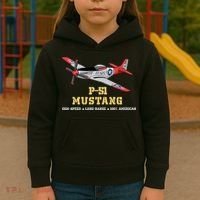 P51 Mustang World War Ii Fighter Bomber Kids Hoodie thumb 3