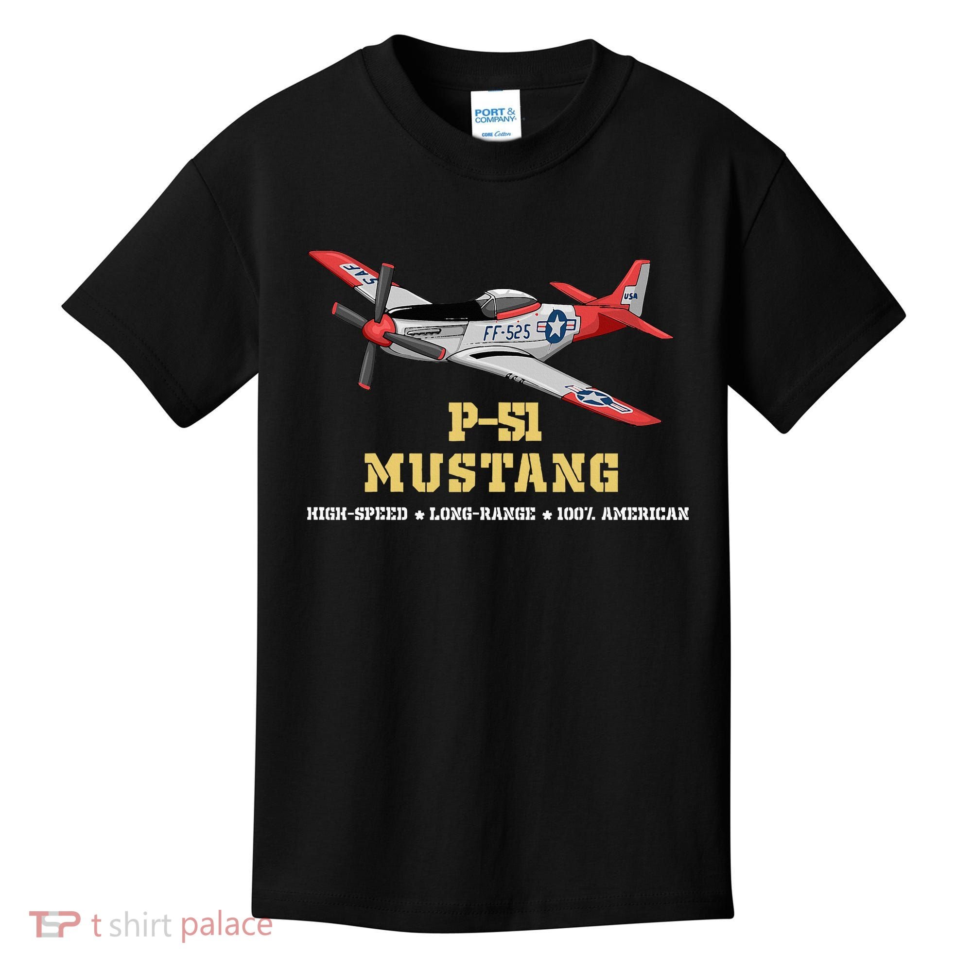 P51 Mustang World War Ii Fighter Bomber Kids T-Shirt