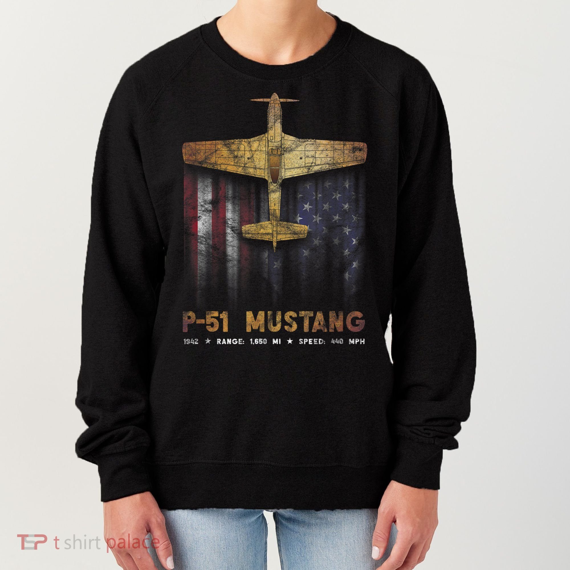 P51 Mustang WWII Fighter Plane Women's Sweatshirt