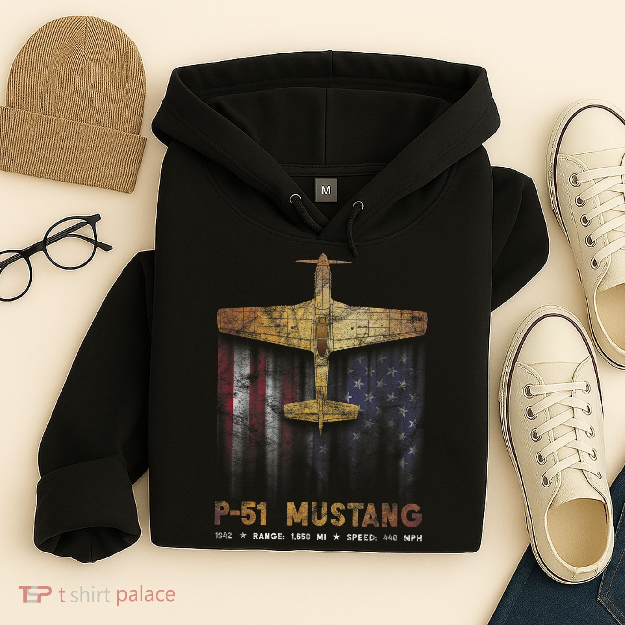 P51 Mustang WWII Fighter Plane Hoodie