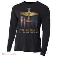 P51 Mustang WWII Fighter Plane Cooling Performance Long Sleeve Crew thumb 0