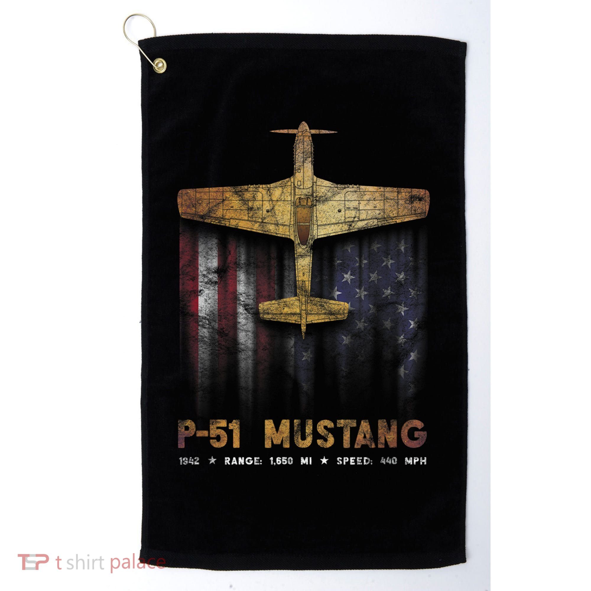 P51 Mustang WWII Fighter Plane Golf Towel