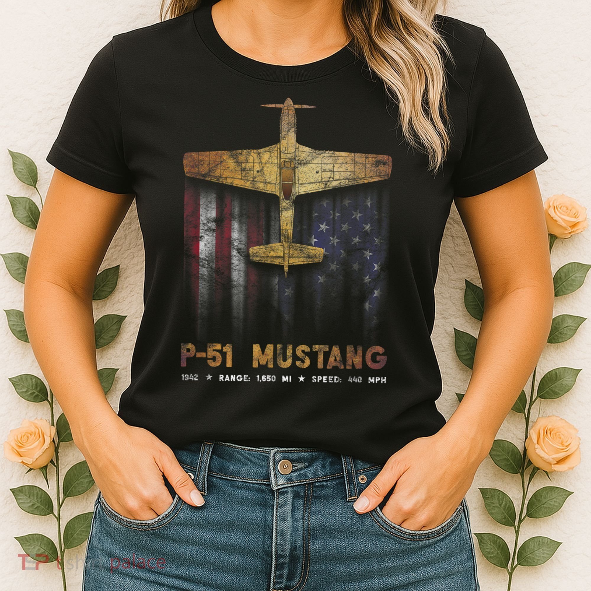 P51 Mustang WWII Fighter Plane Women's T-Shirt