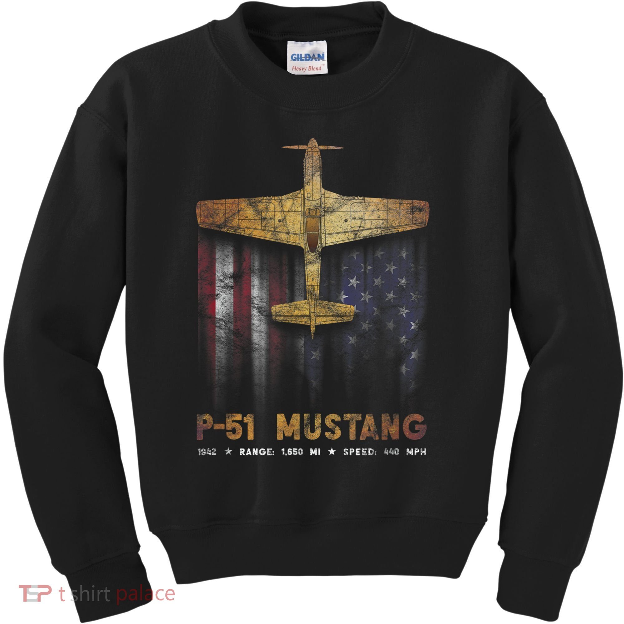 P51 Mustang WWII Fighter Plane Kids Sweatshirt