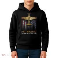 P51 Mustang WWII Fighter Plane Kids Hoodie thumb 4