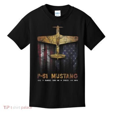 P51 Mustang WWII Fighter Plane Kids T-Shirt