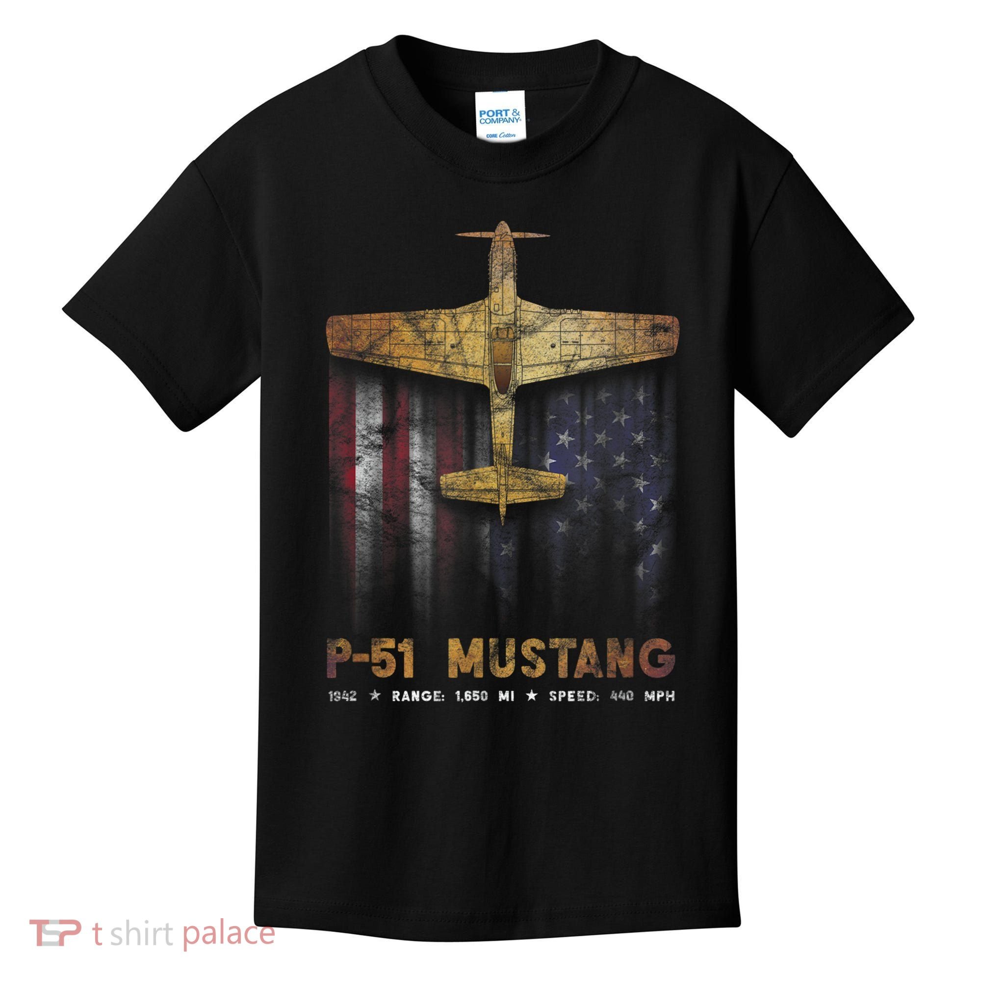 P51 Mustang WWII Fighter Plane Kids T-Shirt