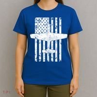 P51 Mustang Wwii Fighter Airplane Vintage Flag Gift T-Shirt thumb 4