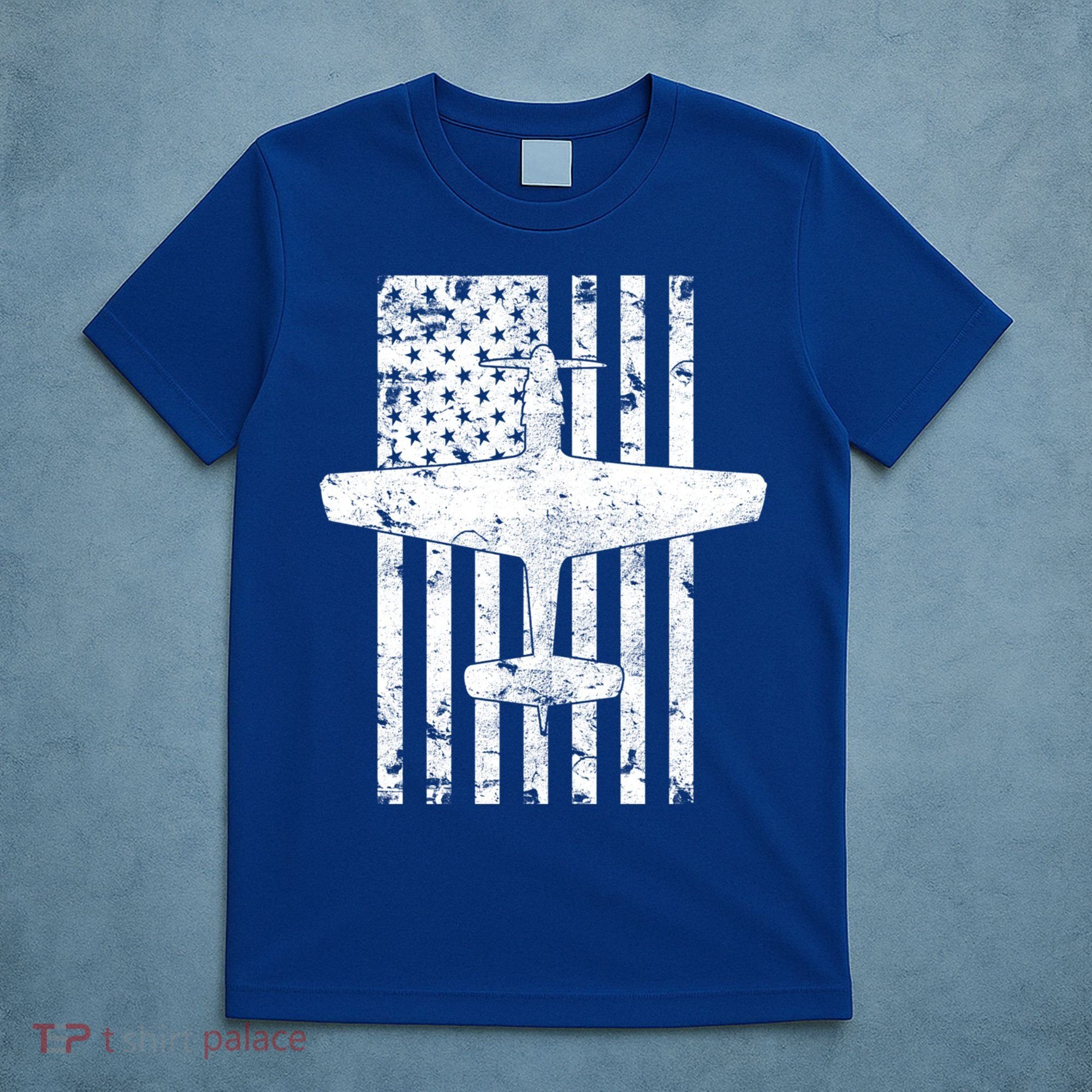 P51 Mustang Wwii Fighter Airplane Vintage Flag Gift T-Shirt