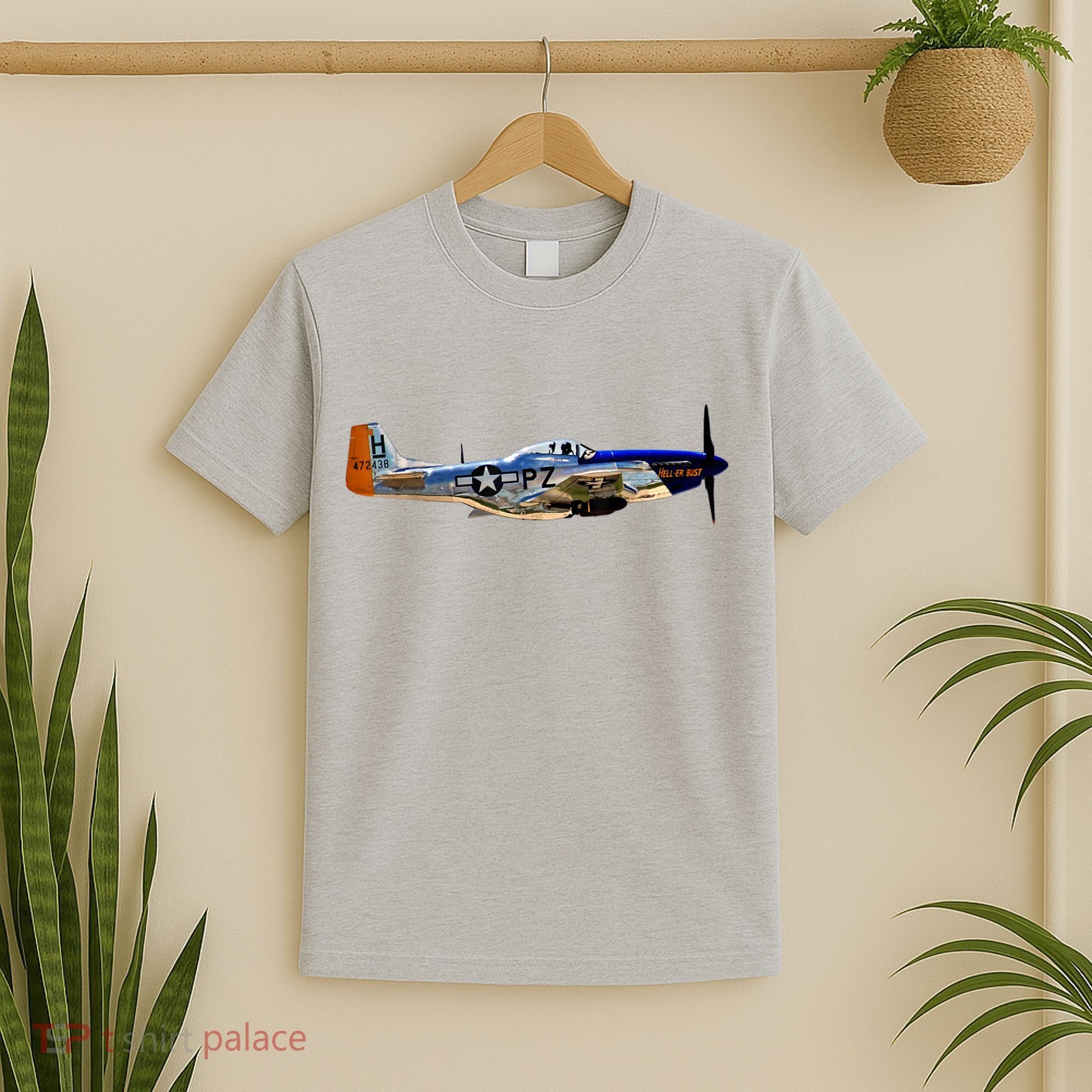 P51 Mustang WWII Fighter Plane US Military Aviation History T-Shirt
