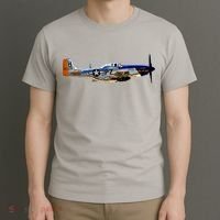 P51 Mustang WWII Fighter Plane US Military Aviation History T-Shirt thumb 3