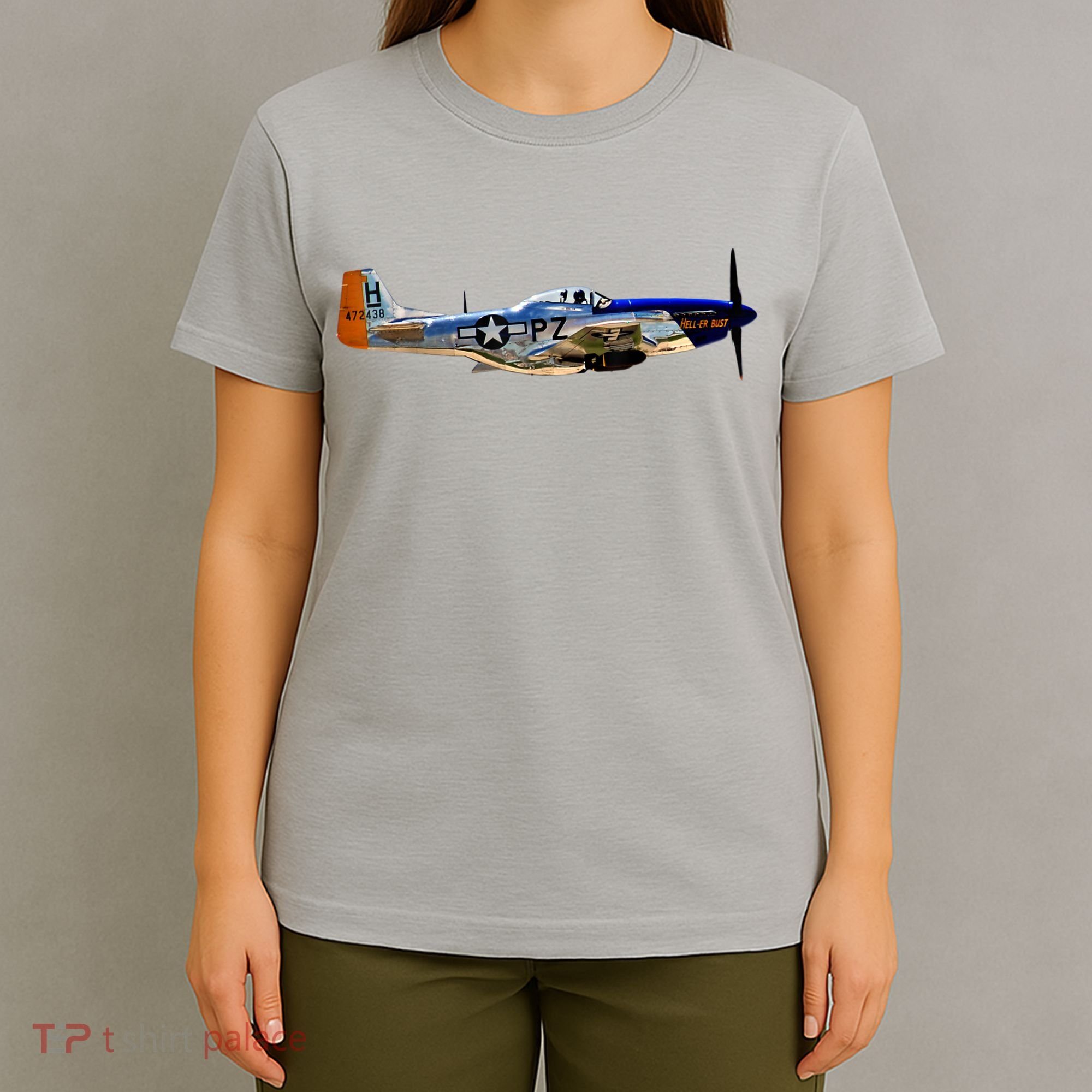 P51 Mustang WWII Fighter Plane US Military Aviation History T-Shirt