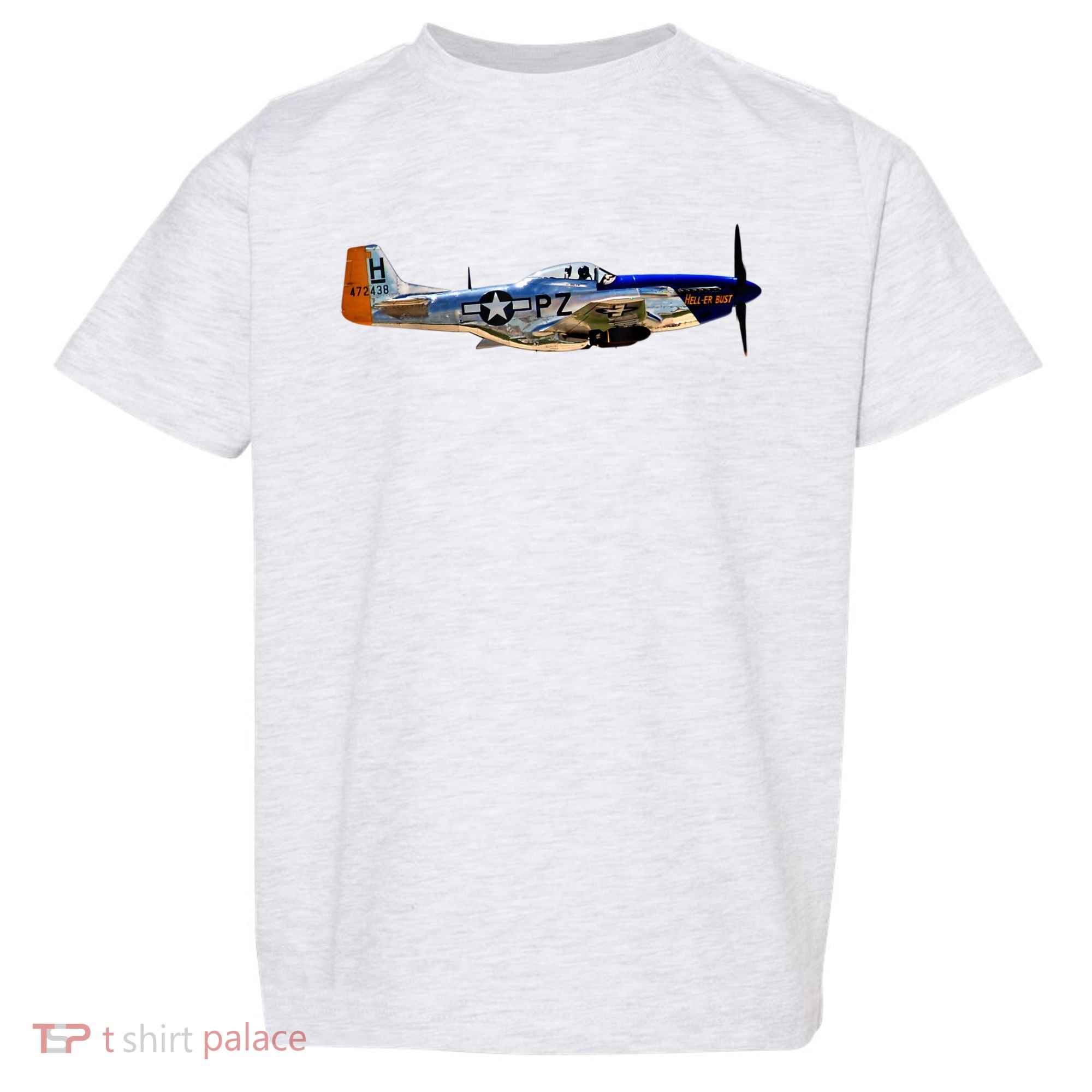 P51 Mustang WWII Fighter Plane US Military Aviation History Toddler T-Shirt