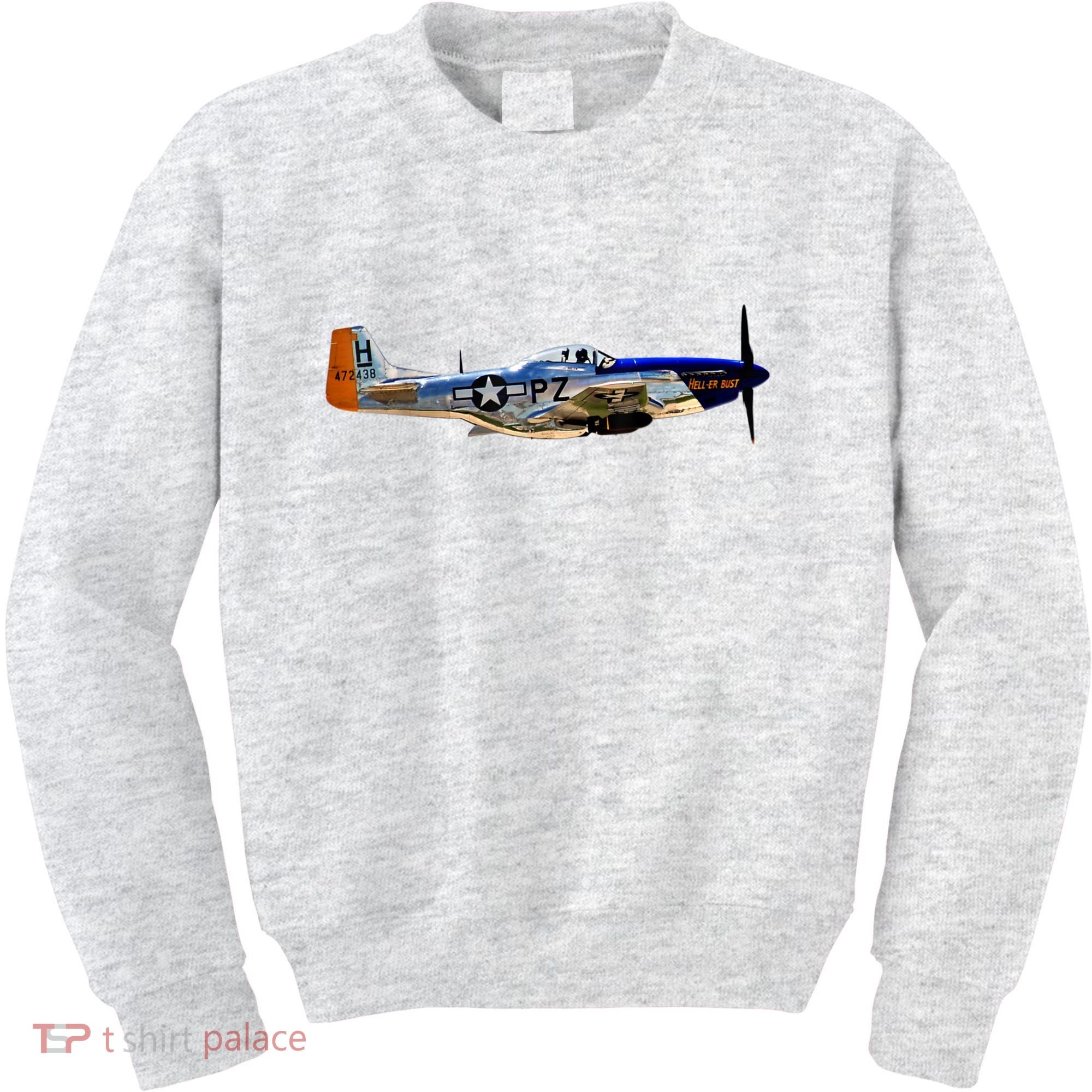P51 Mustang WWII Fighter Plane US Military Aviation History Kids Sweatshirt