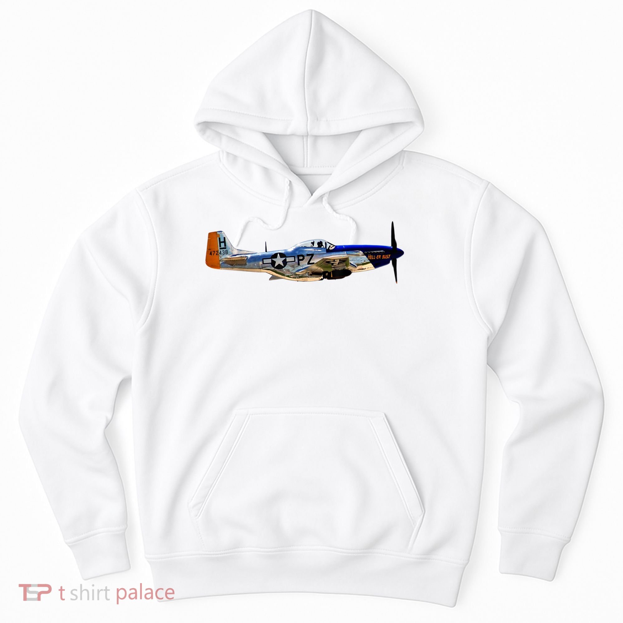 P51 Mustang WWII Fighter Plane US Military Aviation History Hoodie
