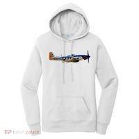 P51 Mustang WWII Fighter Plane US Military Aviation History Women's Hoodie thumb 0