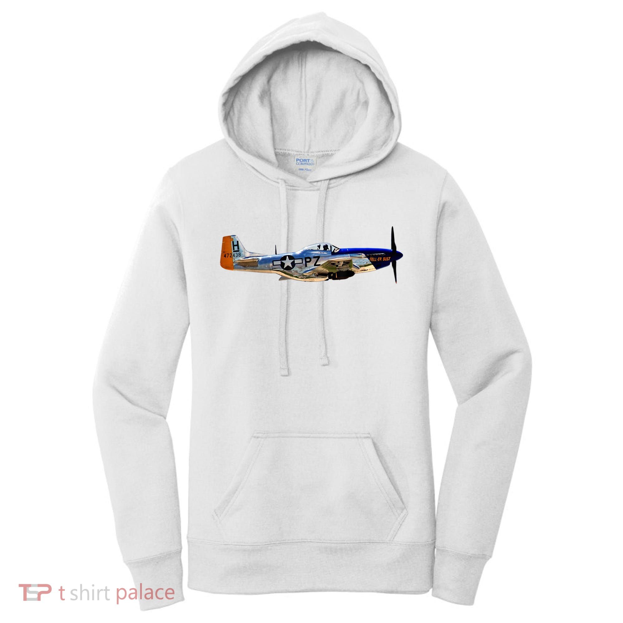 P51 Mustang WWII Fighter Plane US Military Aviation History Women's Hoodie