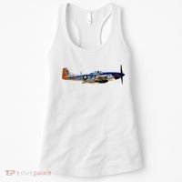 P51 Mustang WWII Fighter Plane US Military Aviation History Women's Tank Top thumb 0