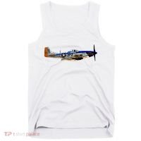 P51 Mustang WWII Fighter Plane US Military Aviation History Tank Top thumb 0