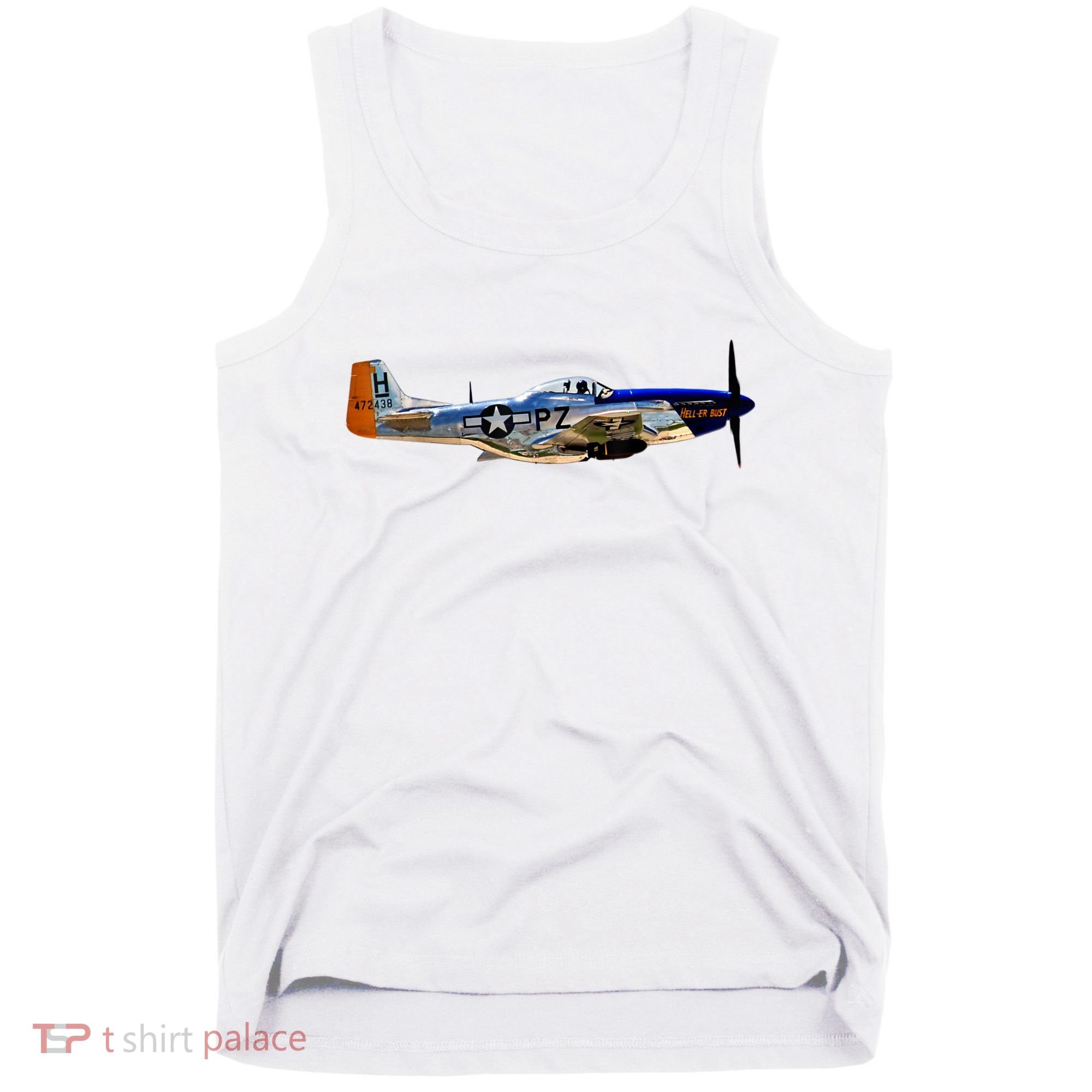 P51 Mustang WWII Fighter Plane US Military Aviation History Tank Top