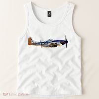 P51 Mustang WWII Fighter Plane US Military Aviation History Tank Top thumb 2