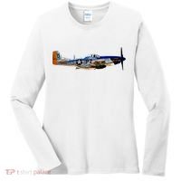P51 Mustang WWII Fighter Plane US Military Aviation History Women's Long Sleeve Shirt thumb 0