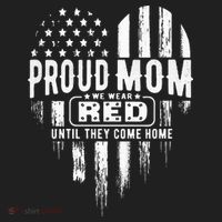 Proud Mom We Wear Red Friday Military Beanie thumb 2