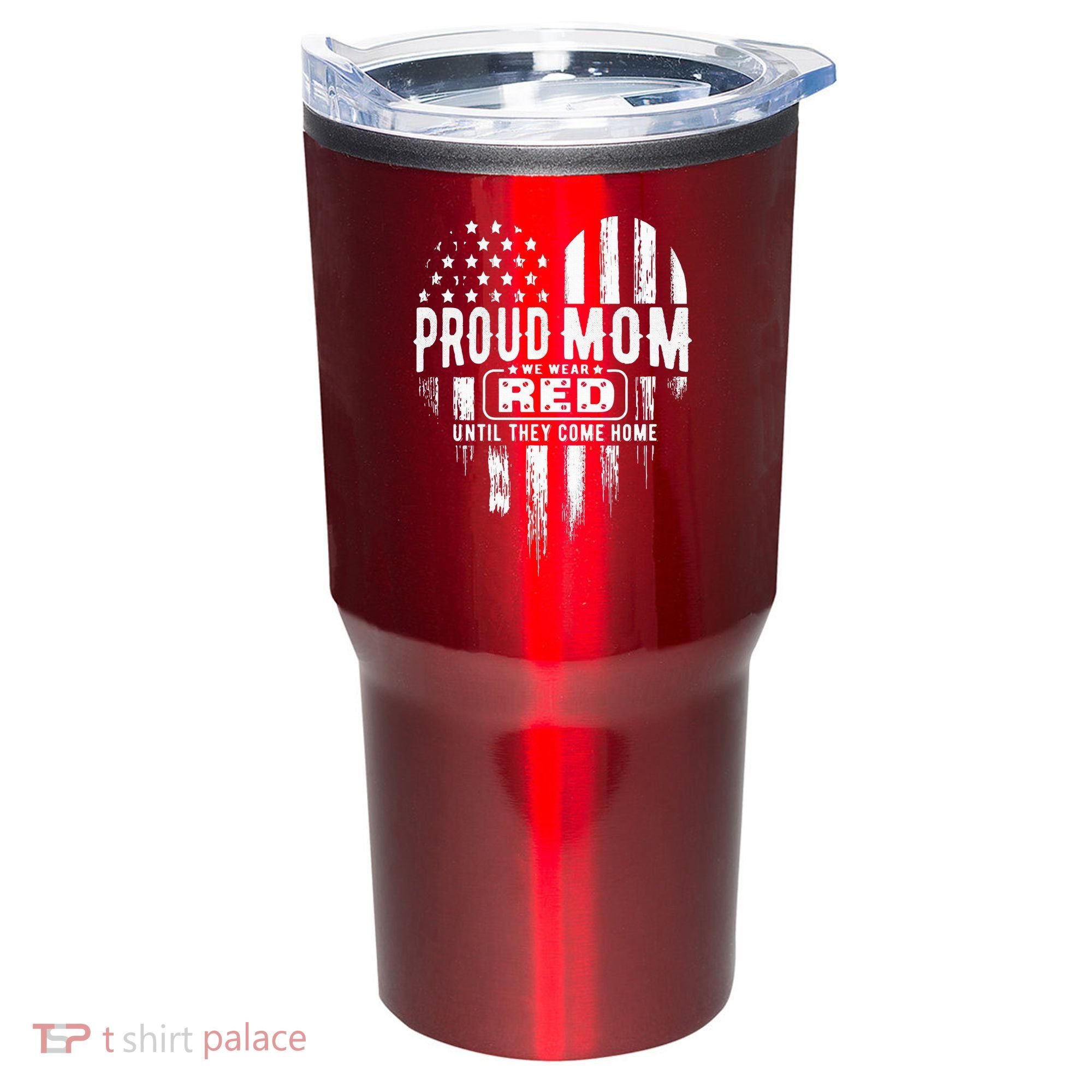 Proud Mom We Wear Red Friday Military Tumbler