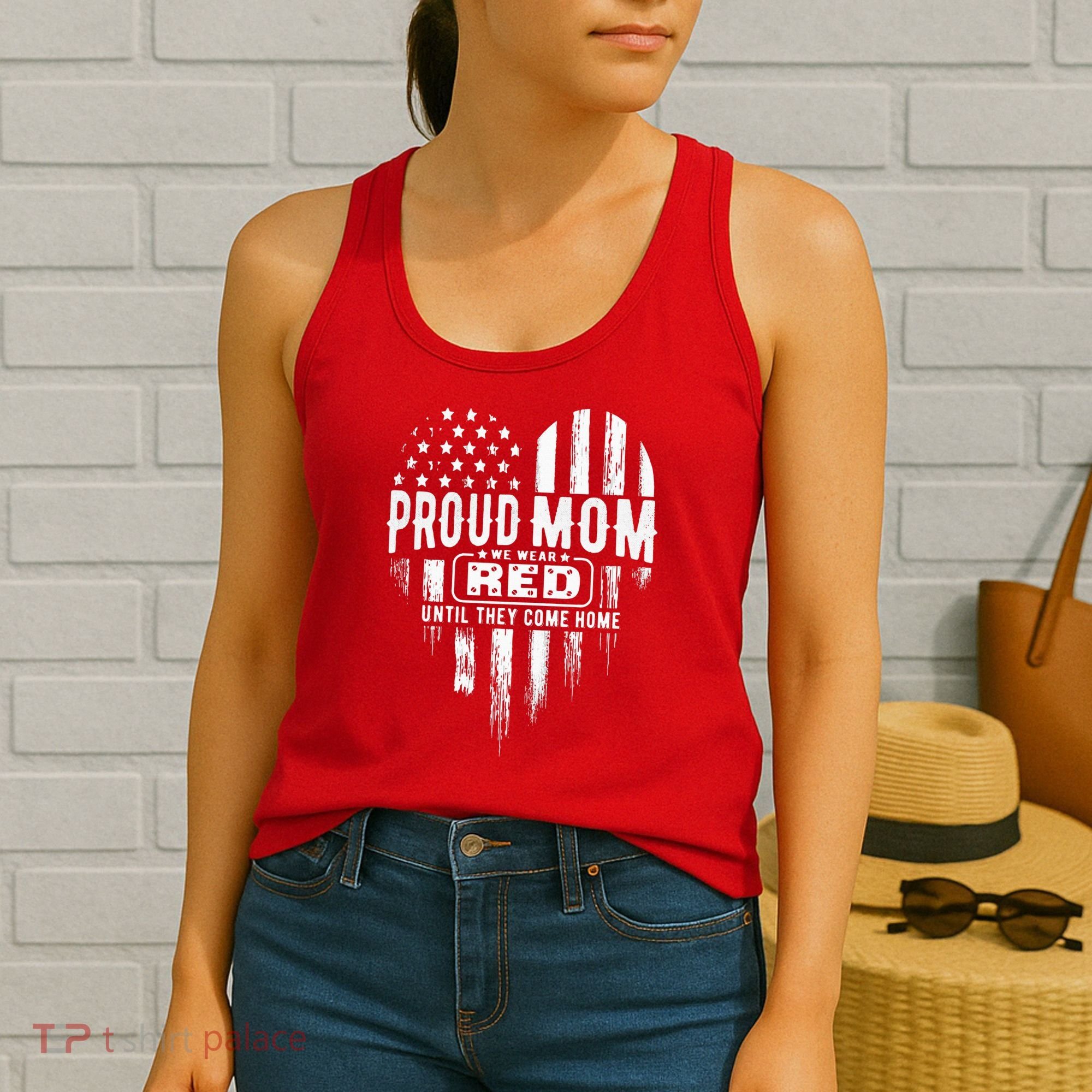 Proud Mom We Wear Red Friday Military Women's Tank Top