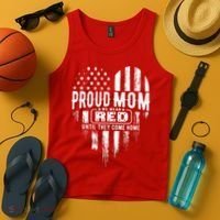 Proud Mom We Wear Red Friday Military Tank Top thumb 4
